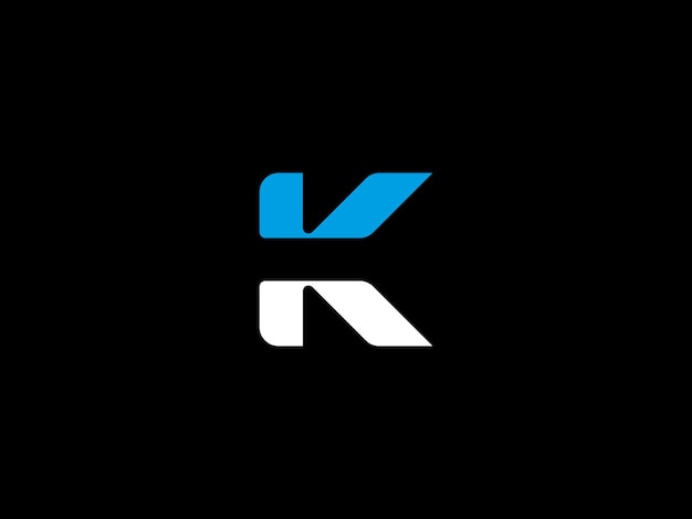 Un logo k noir et bleu sur fond noir