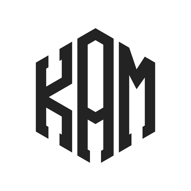 Le logo KAM Design Initial Letter KAM Monogram Logo en utilisant la forme d'hexagone