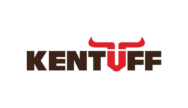 Vecteur logo kentuff avec symbole de taureau