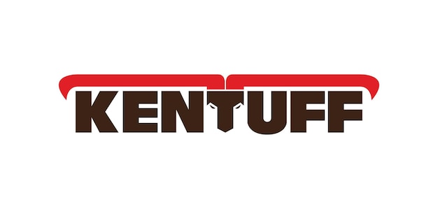 Vecteur logo kentuff avec symbole de taureau