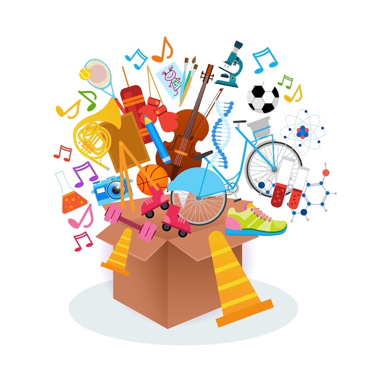 Vecteur logo kids hobbies art classes