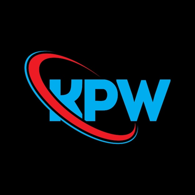 Logo KPW lettre KPW initiales logo KPW lié à un cercle et un monogramme en majuscules logo KPW typographie pour les entreprises technologiques et la marque immobilière