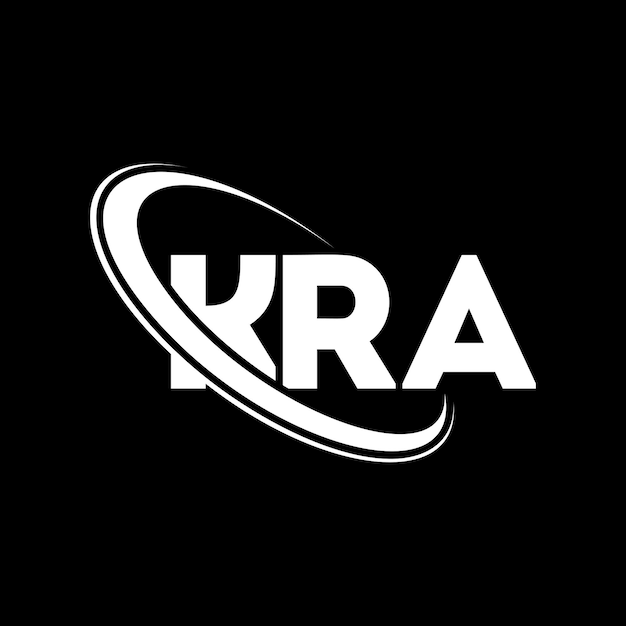 Vecteur le logo kra, la lettre kra, les initiales kra, le logo kra relié à un cercle et à un monogramme en majuscules, la typographie kra pour les entreprises technologiques et la marque immobilière.