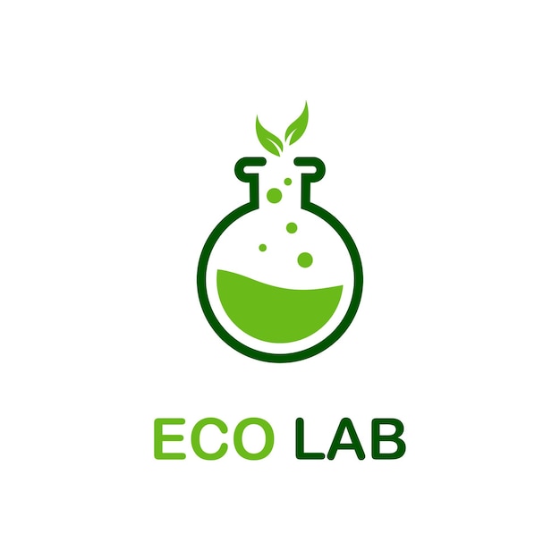 Vecteur logo de laboratoire naturel conçoit un concept science et médecine symbole créatif modèle de logo de laboratoire écologique