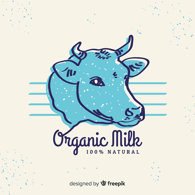 Logo Lait Au Lait Dessiné à La Main