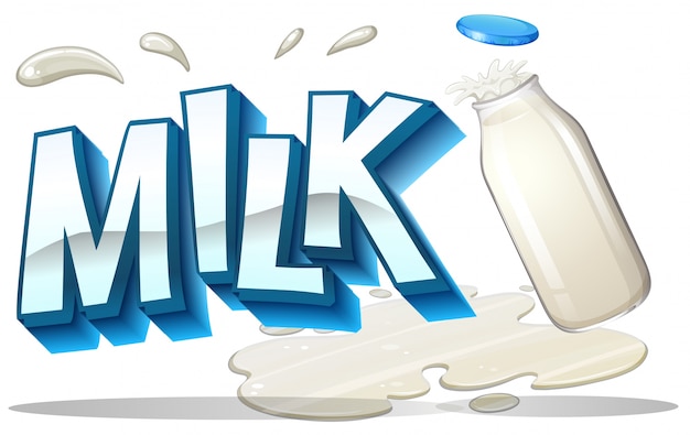 Logo de lait sur blanc