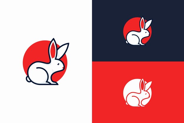 Logo De Lapin Moderne En Forme De Cercle