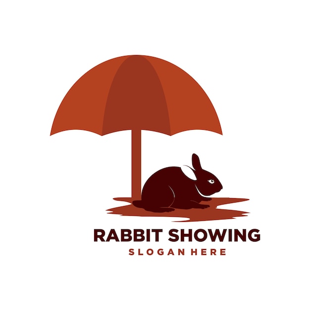 Logo lapin et parapluie