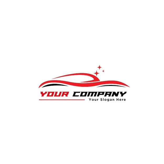 Vecteur logo de lavage de voiture rouge et conceptions de logos classiques et modernes de voiture de sport