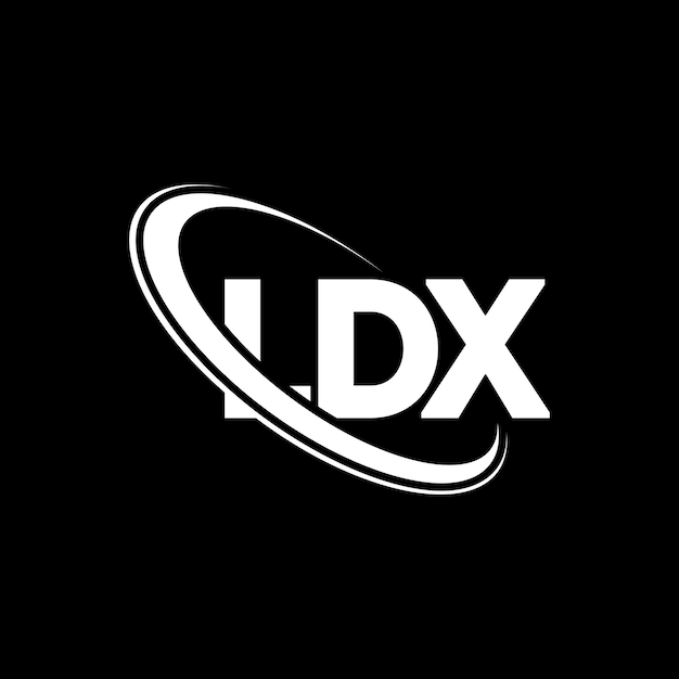 Vecteur logo ldx ldx lettre ldx lettres logo design initiales logo ldx lié à un cercle et un monogramme en majuscules logo typographie ldx pour les entreprises technologiques et la marque immobilière