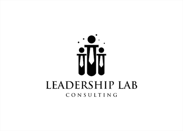 Logo De Leadership Icône Humaine Avec Symbole De Laboratoire