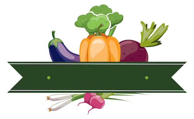 Logo De Légumes Emblème De Nourriture De Dessin Animé Bio Frais