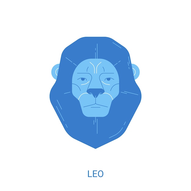 Vecteur logo leo bleu design plat