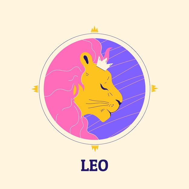 Logo Leo Design Plat Dessiné à La Main