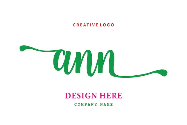 Le logo de lettrage ANN est simple, facile à comprendre et faisant autorité