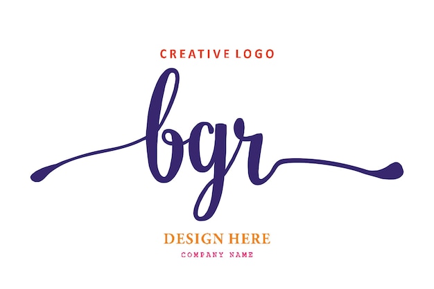 Vecteur le logo de lettrage bgr est simple, facile à comprendre et faisant autorité