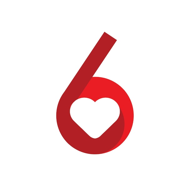 Logo Lettre 6 Création de logo Six Love