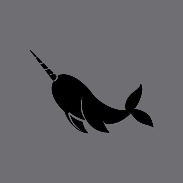 logo de lettre animale simple narval