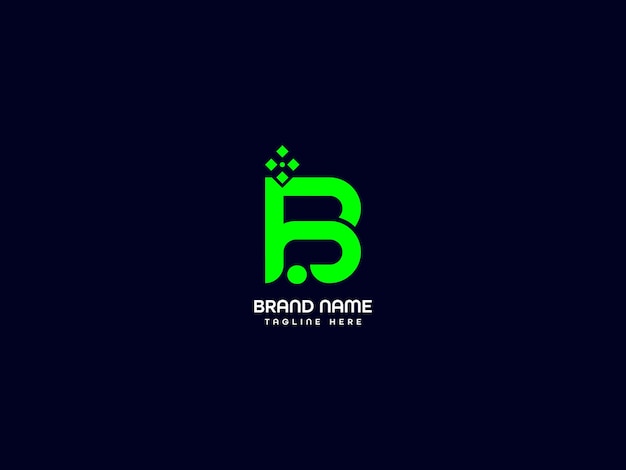 Vecteur un logo de lettre b avec un b vert sur fond bleu foncé.