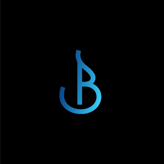 Un Logo De Lettre B Bleu Avec Un B Bleu Sur Fond Noir.