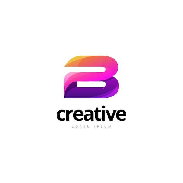 Logo de lettre B créatif coloré vibrant