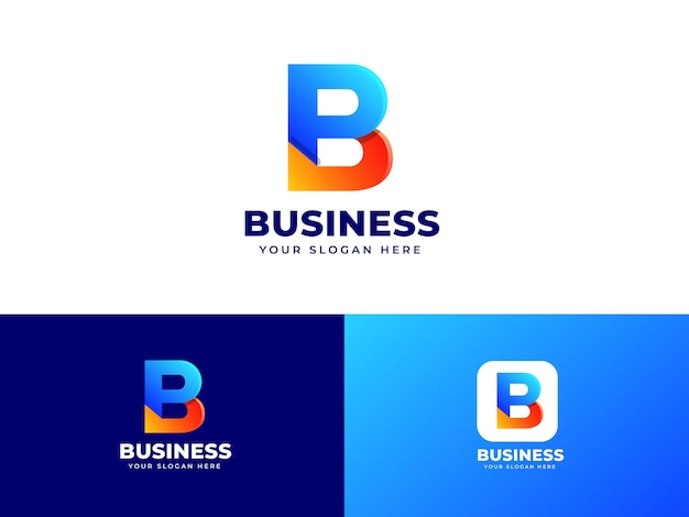 Logo lettre B ou P serti de dégradé géométrique