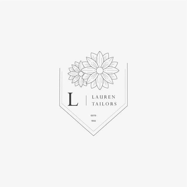 Logo De Lettre L Avec Concept Floral Créatif Pour L'immobilier De Beauté D'entreprise Vecteur Premium