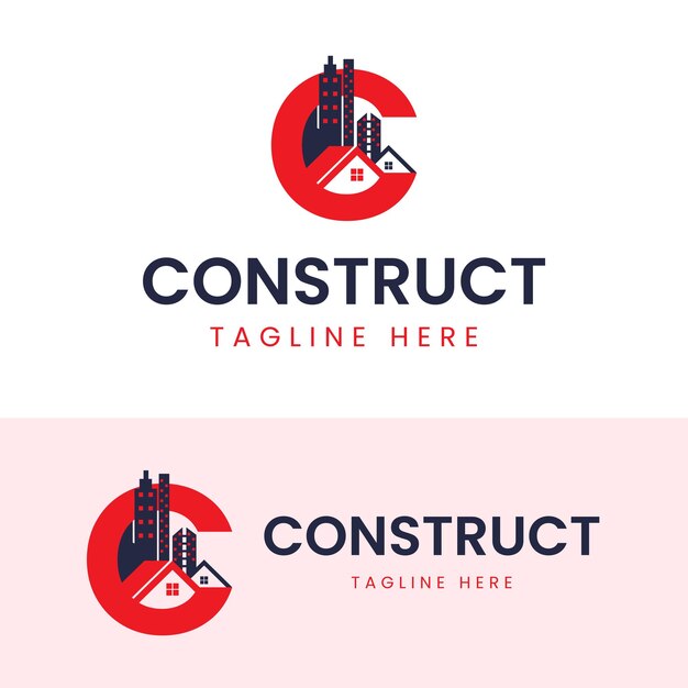 Vecteur logo de la lettre de construction c