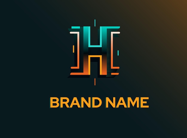 Logo lettre H avec des couleurs dégradées fortes