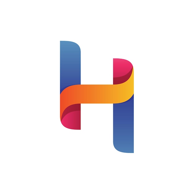 Vecteur logo de la lettre h dégradé