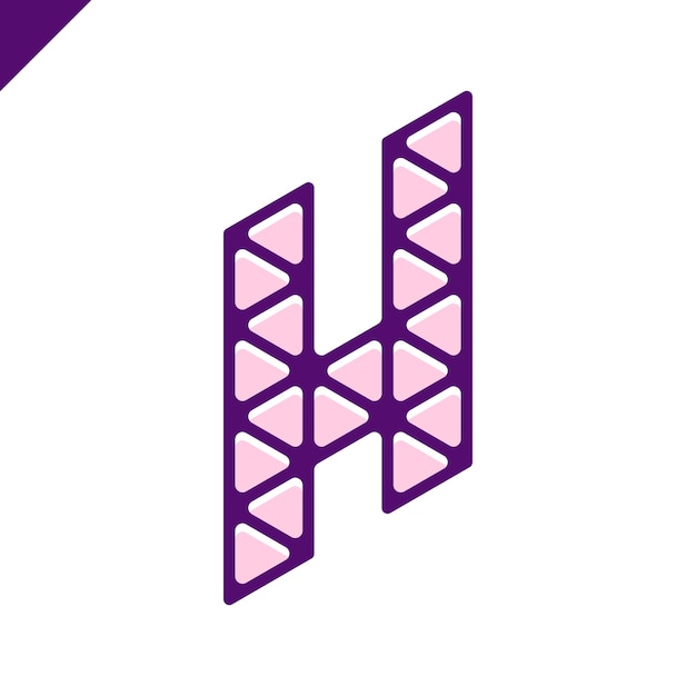 Logo de lettre H isométrique