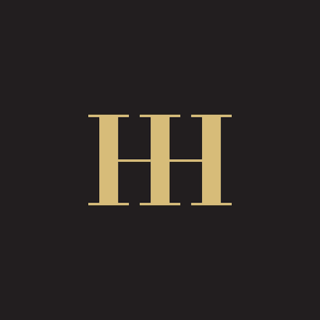 Vecteur logo de la lettre hh monogramme h et h design du monogramme hh initiales de la lettre