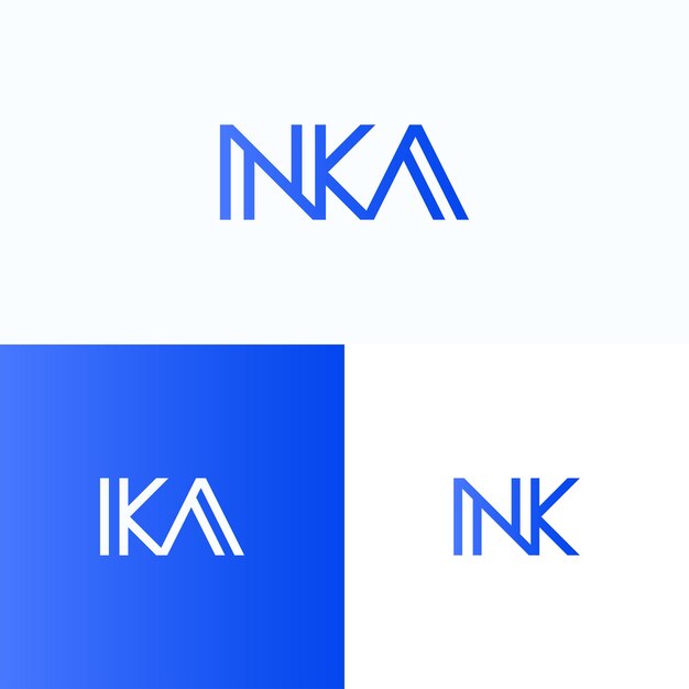 Logo de la lettre initiale NKA, NK, KA logo moderne minimal