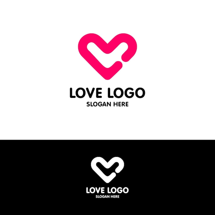 Vecteur un logo de lettre avec la lettre d'amour dessus