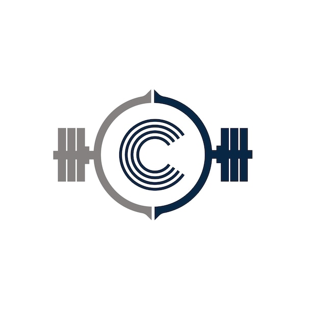 Vecteur logo en lettre c avec logo de salle de sport moderne et créatif logo en lettre de salle de gym avec gradient de couleur rouge