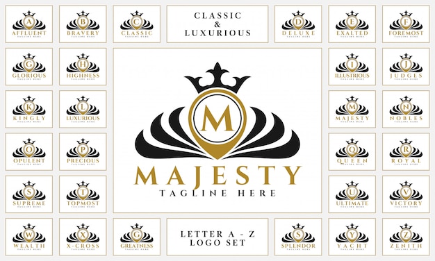 Logo De Lettre Luxueux Serti De Style D'ornement Classique Royal