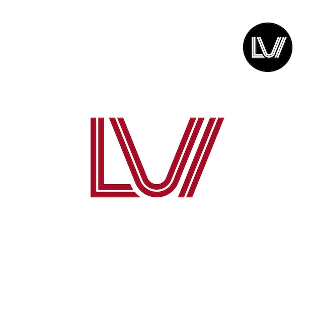 Vecteur le logo de la lettre lvi monogramme avec des lignes