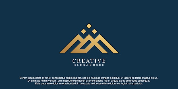 Logo De La Lettre M Avec Vecteur Premium D'illustration De Montagne