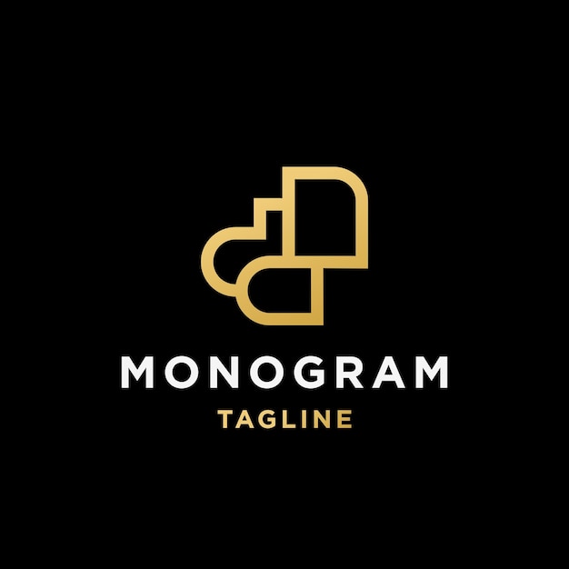 Logo Lettre Monogramme Dp