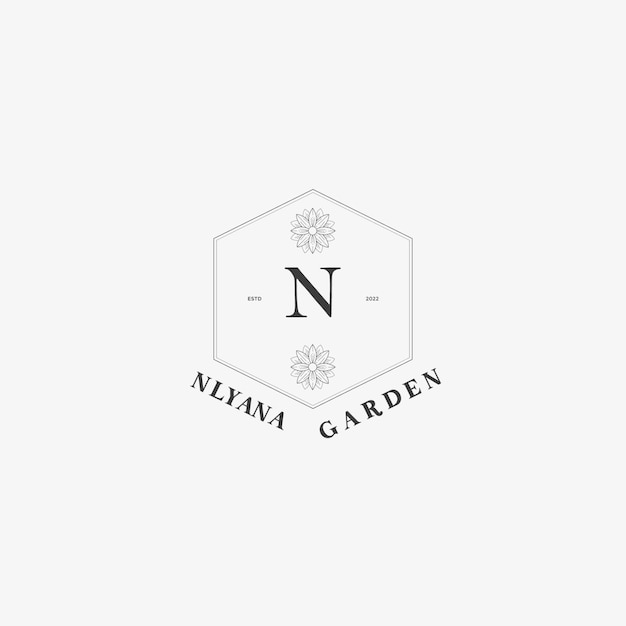 Vecteur logo de lettre n avec concept floral créatif pour l'immobilier de beauté d'entreprise vecteur premium