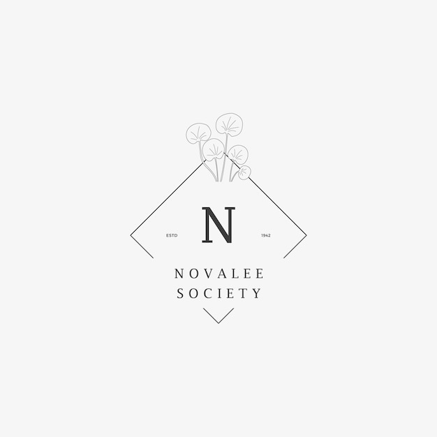Logo De Lettre N Avec Concept Floral Créatif Pour L'immobilier De Beauté D'entreprise Vecteur Premium