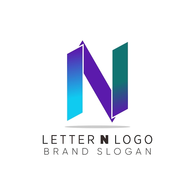 Logo de la lettre N avec un design simple et élégant de style premium