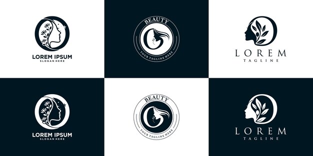 Logo Lettre O Collection De Conception Avec Le Concept De Beauté De La Nature Vecteur Premium