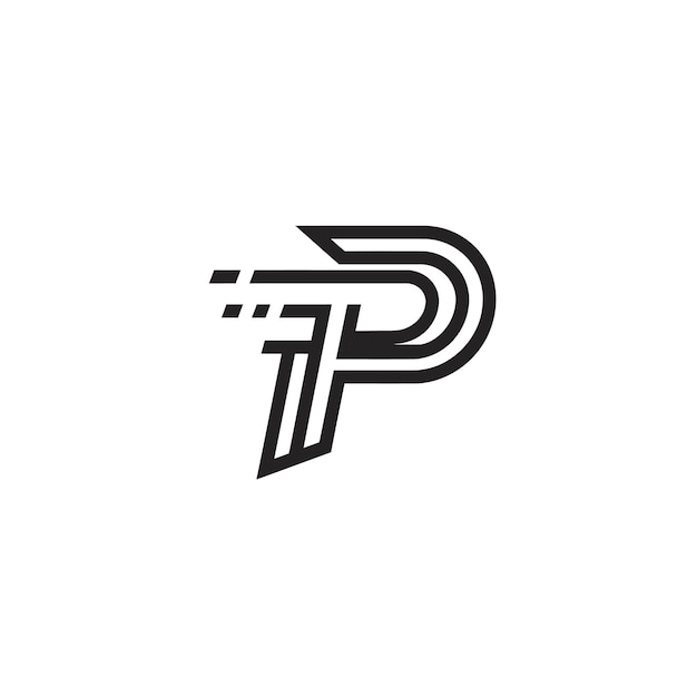 Logo de la lettre P rapide