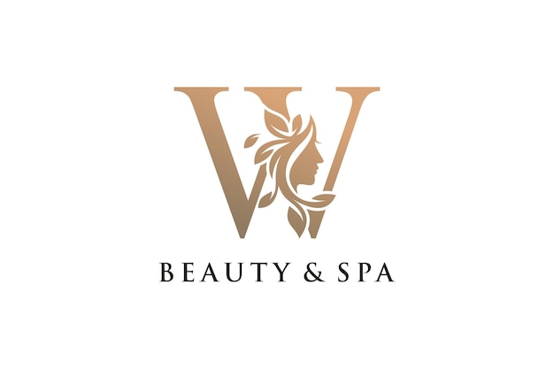 Logo De Lettre Avec Style De Concept Créatif De Beauté Vecteur Premium