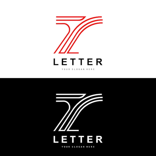 Vecteur logo de lettre t design vectoriel de style lettre moderne adapté aux marques de produits avec lettre t