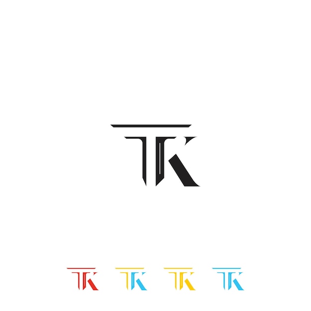 Vecteur logo de lettre tk ou logo tk