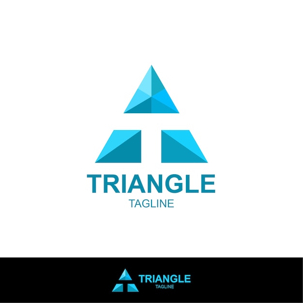 Vecteur un logo de lettre avec le triangle et le t négatif