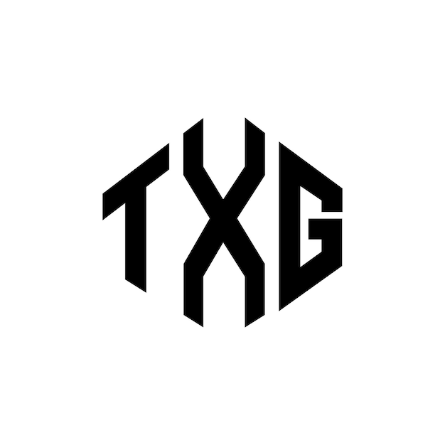 Le logo de la lettre TXG avec forme de polygone TXG polygone et forme de cube design de logo TXG hexagone modèle de logo vectoriel couleurs blanc et noir TXG monogramme logo d'entreprise et immobilier