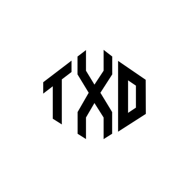 Le logo de la lettre TXO avec forme de polygone TXO polygone et forme de cube design de logo TXO hexagone modèle de logo vectoriel couleurs blanches et noires monogramme TXO logo d'entreprise et immobilier